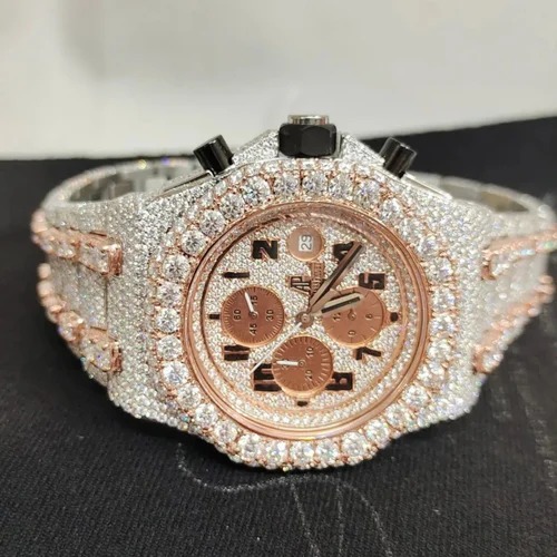 Best Selling Customized Iced Out Moissanite Watch Stainless Steel Best Quality Diamond Watch for Men
