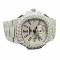 DEF VVS Moissanite Studded Diamond Watch, Men Iced Out Diamond Wrist Watch 7