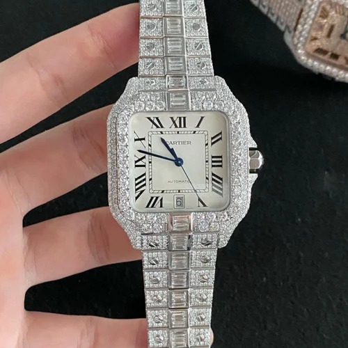 Best Selling Customized Iced Out Moissanite Watch VVS Diamonds Studded Hip Hop Watch Gift for Men