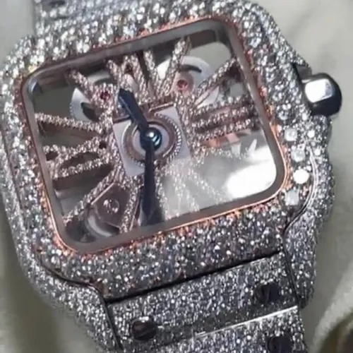 Moissanite Studded IcedOut Watch, 41mm Dial, EF/VVS Diamond, Wrist Watch 10