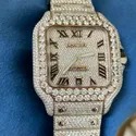 Moissanite Studded Iced Out Watch, 41mm Dial Mens Watch 20