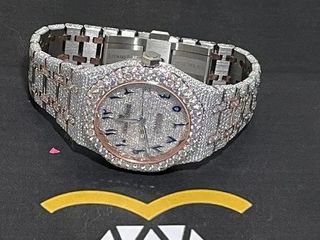 Moissanite Studded Diamond Watch, EF/VVS Diamond, Iced Out Wrist Watch 13