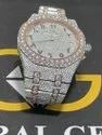 Moissanite Studded Diamond Watch, EF/VVS Diamond, Iced Out Wrist Watch 13