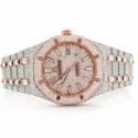 Moissanite Studded Iced Out Watch, 41 mm Dial, EF/VVS Diamond,Yellow/White Tone Watch11