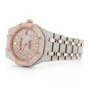 Moissanite Studded Iced Out Watch, 41 mm Dial, EF/VVS Diamond,Yellow/White Tone Watch11