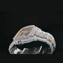 Moissanite Studded Iced Out Watch, 41mm Dial 6