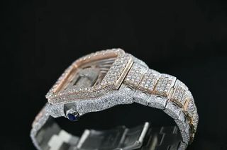 Moissanite Studded Iced Out Watch, 41mm Dial 6