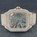 Moissanite Studded Iced Out Watch, 41mm Dial, EF/VVS Diamond 22