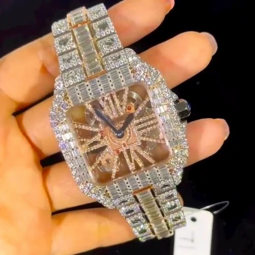 ICED OUT MOISSNITE STUDDED WATCH