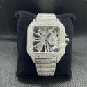 Moissanite Studded Iced Out Watch, 41mm Dial, EF/VVS Diamond Watch 9