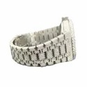 Moissanite Studded Iced Out Watch, EF/VVS Diamond, Date Wrist, Swiss Movement