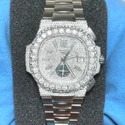 Moissanite Studded IcedOut Watch, 41mm Dial, EF/VVS Diamond, Wrist Watch 10
