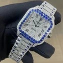 Moissanite Studded Iced Out Watch, 41mm Dial 6