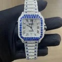 Moissanite Studded Iced Out Watch, 41mm Dial 6