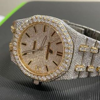 High Quality DEF Lab Moissanite Diamond Watch Colorless Diamond Hip Hop Style Diamond Watch