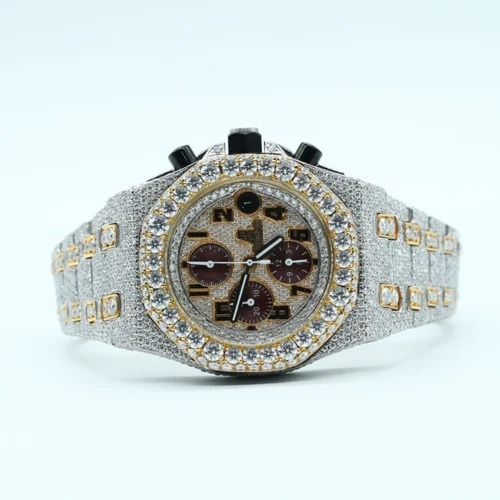 Good Quality Custom Watch for Men Iced out Moissanite Watch Diamond Studded Hip Hop Diamond Jewelry