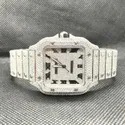 Moissanite Studded Iced Out Watch, 41mm Dial, EF/VVS Diamond,Full White Watch 14