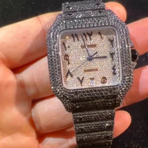 Good Quality Custom Watch for Men Iced out Moissanite Watch Diamond Studded Hip Hop Diamond Jewelry