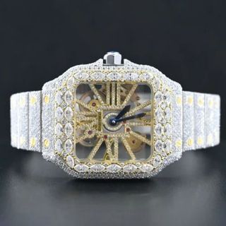 Trending VVS Moissanite Diamond Studded Iced Out Diamond Watch for Men Best Fashion Jewelry Gift