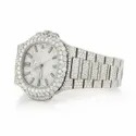 Moissanite Studded Iced Out Watch, 41mm Dial, EF/VVS Diamond, Wrist Watch 18