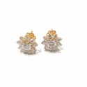 Round Screw Back Stud Earrings in 18k gold, Moissanite Diamond Stud Earrings, Moissanite Earrings