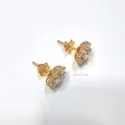 Round Screw Back Stud Earrings in 18k gold, Moissanite Diamond Stud Earrings, Moissanite Earrings