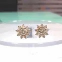 Round Screw Back Stud Earrings in 18k gold, Moissanite Diamond Stud Earrings, Moissanite Earrings