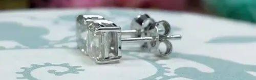3 CTS Asscher Cuts Colorless DEF Certified Moissanite Diamonds Studs