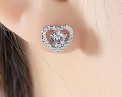 Heart Cut Moissanite Earrings