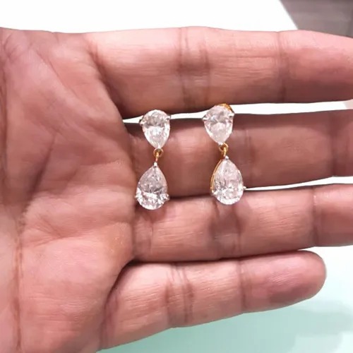 Cushion Push Back Stud Earrings in 14k gold, Moissanite Diamond Stud Earrings, Moissanite Earrings