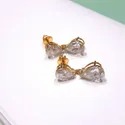 Cushion Push Back Stud Earrings in 14k gold, Moissanite Diamond Stud Earrings, Moissanite Earrings