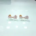 Cushion Push Back Stud Earrings in 14k gold, Moissanite Diamond Stud Earrings, Moissanite Earrings
