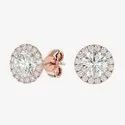 Solitaire Moissanite Earring Stud, Full White Round Brilliant Cut Moissanite Stud, Gold Earring Gift