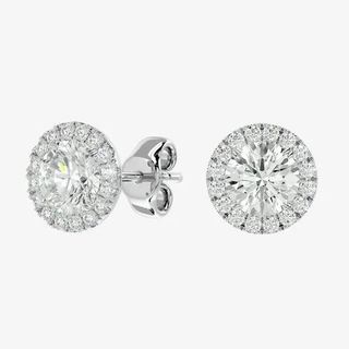 Solitaire Moissanite Earring Stud, Full White Round Brilliant Cut Moissanite Stud, Gold Earring Gift