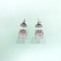 Round Brilliant Stud Earrings in 18k White Gold Moissanite Diamond Stud Earrings