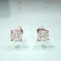 Round Brilliant Stud Earrings in 18k White Gold Moissanite Diamond Stud Earrings