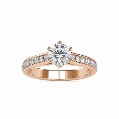 White,Yellow,Rose Gold Solitaire Round Cut Full White Moissanite For Engagement, Wedding