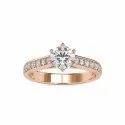 White,Yellow,Rose Gold Solitaire Round Cut Full White Moissanite For Engagement, Wedding