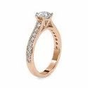 White,Yellow,Rose Gold Solitaire Round Cut Full White Moissanite For Engagement, Wedding