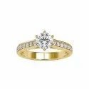 White,Yellow,Rose Gold Solitaire Round Cut Full White Moissanite For Engagement, Wedding