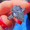 11.55 CT CTS Three stones Full White Halo Ring With Accents For Engagement Wedding