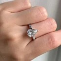 asscher Cut 2.25 cts Full White Moissanite Ring White,Yellow,Rose Gold For Engagement Wedding
