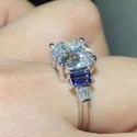 asscher Cut 2 CT Full White Moissanite Ring White,Yellow,Rose Gold For Engagement Wedding