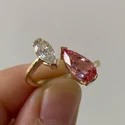 2.20 CT Full White Moissanite Halo Ring With Accents For Engagement Wedding