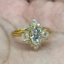 1.15CT Oval Cut Full White Moissanite White,Yellow,Rose Gold For Engagement 4ct