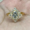 1.15CT Oval Cut Full White Moissanite White,Yellow,Rose Gold For Engagement 4ct