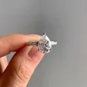 asscher Cut 2.25 cts Full White Moissanite Ring White,Yellow,Rose Gold For Engagement Wedding