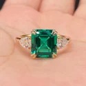 asscher Cut 2 CT Full White Moissanite Ring White,Yellow,Rose Gold For Engagement Wedding