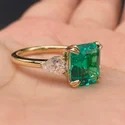 asscher Cut 2 CT Full White Moissanite Ring White,Yellow,Rose Gold For Engagement Wedding