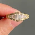 2.35 cts BAGUETTE moissanite Ring White,Yellow,Rose Gold For Engagement Wedding
